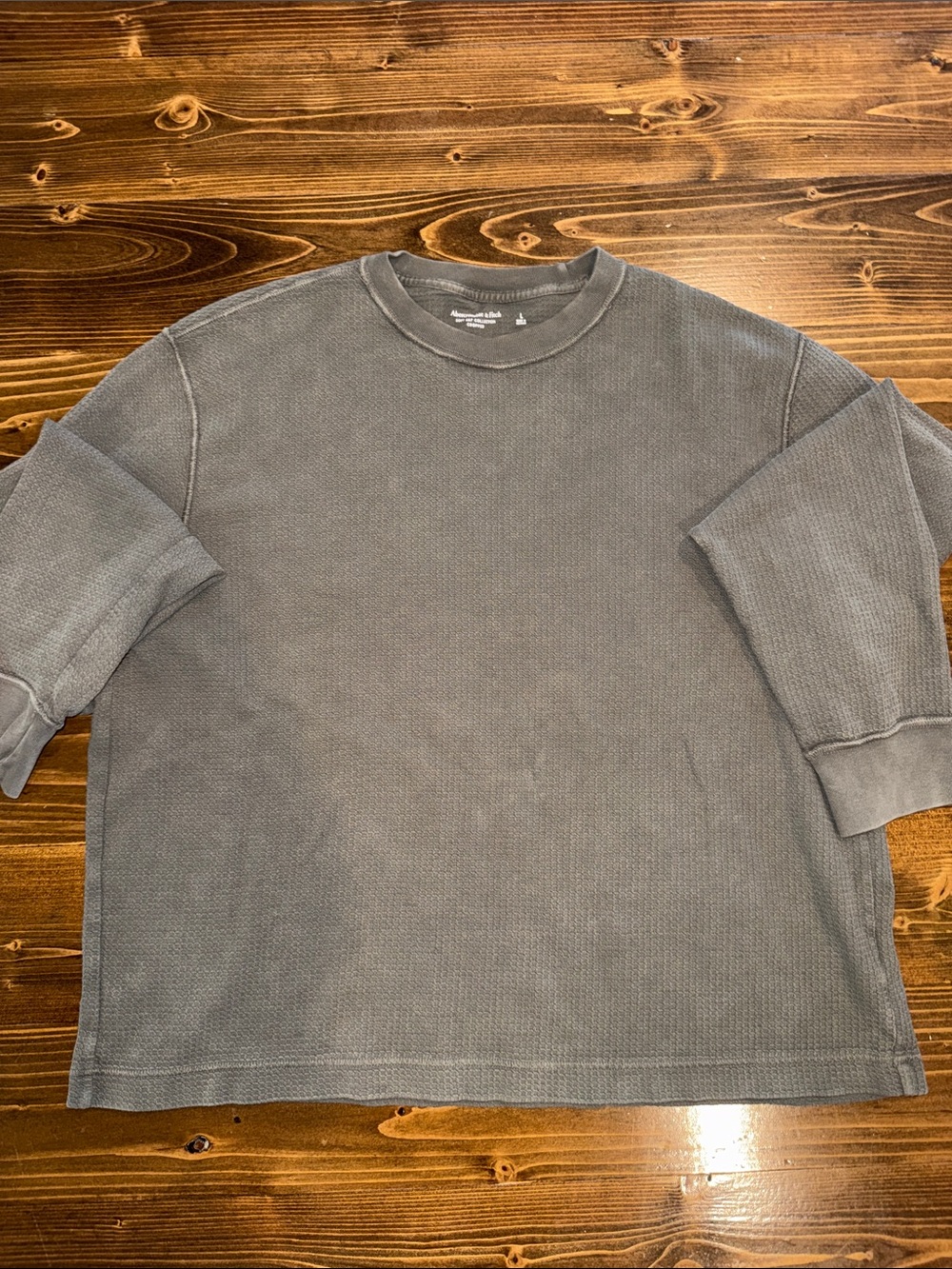 Abercrombie & Fitch Soft A&F Collection Cropped Waffle Long Sleeve